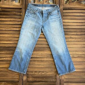 Citizens Of Humanity Low Waist Kelly Stretch Blue Cropped Jeans - 27